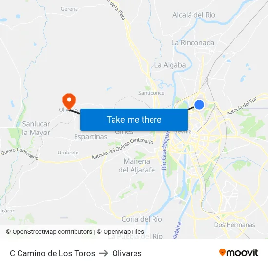 C Camino de Los Toros to Olivares map