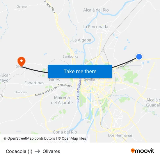 Cocacola (I) to Olivares map