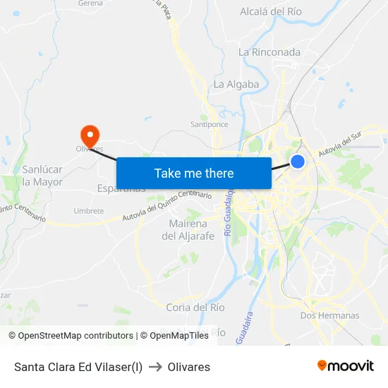 Santa Clara Ed Vilaser(I) to Olivares map