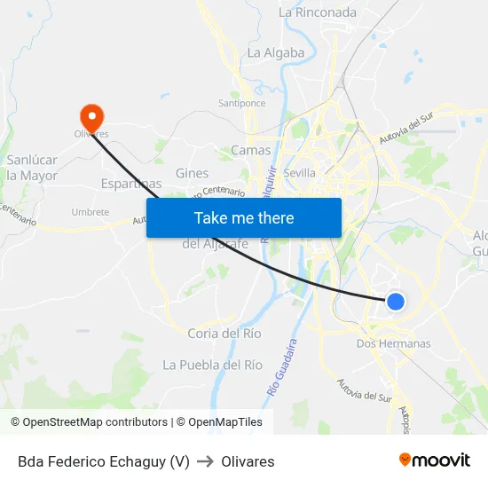 Bda Federico Echaguy (V) to Olivares map