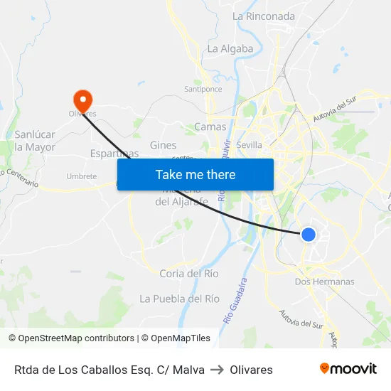 Rtda de Los Caballos Esq. C/ Malva to Olivares map