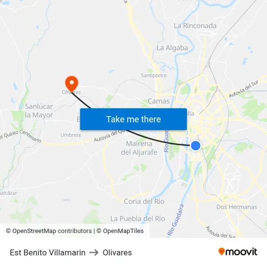 Est Benito Villamarin to Olivares map
