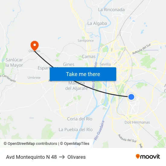 Avd Montequinto N 48 to Olivares map