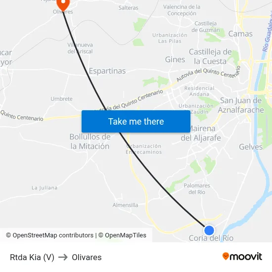 Rtda Kia (V) to Olivares map