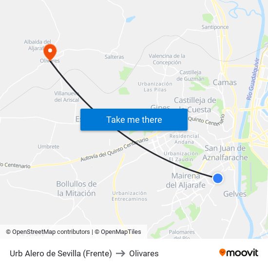 Urb Alero de Sevilla (Frente) to Olivares map