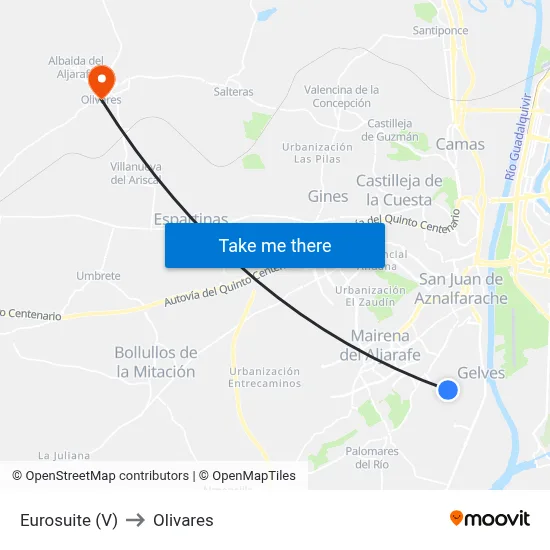 Eurosuite (V) to Olivares map