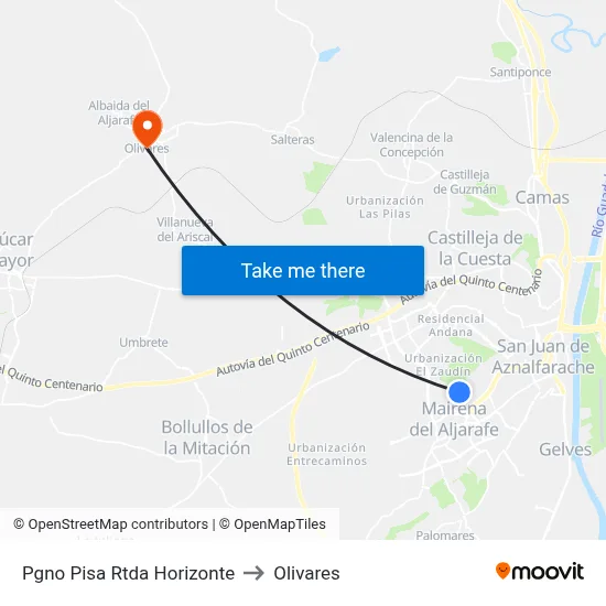 Pgno Pisa Rtda Horizonte to Olivares map