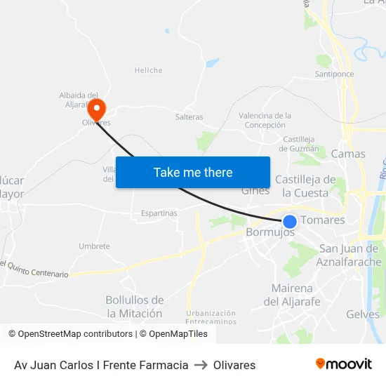 Av Juan Carlos I Frente Farmacia to Olivares map
