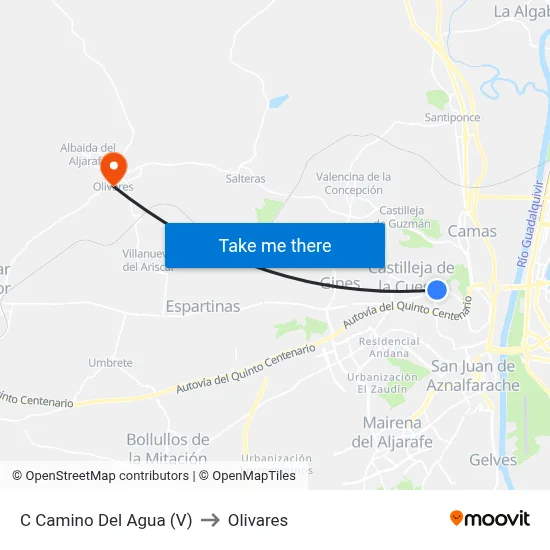 C Camino Del Agua (V) to Olivares map