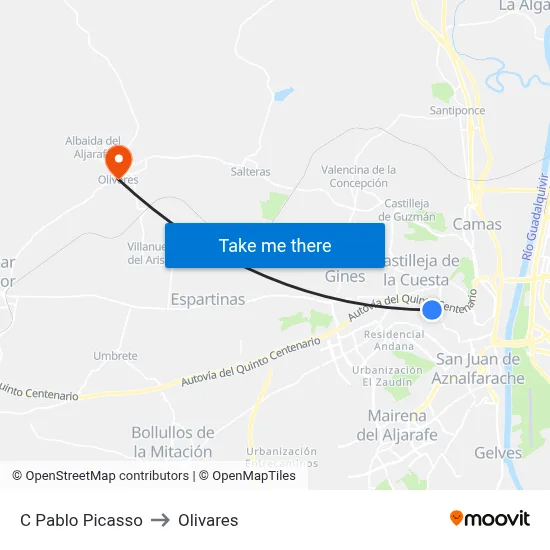 C Pablo Picasso to Olivares map