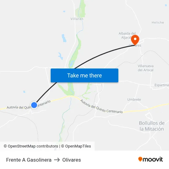 Frente A Gasolinera to Olivares map