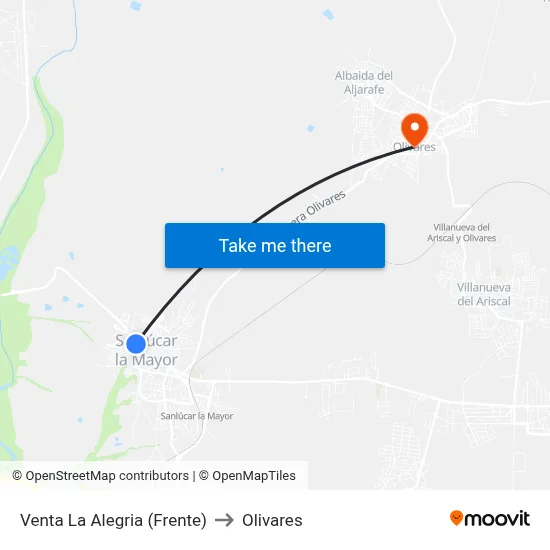 Venta La Alegria (Frente) to Olivares map