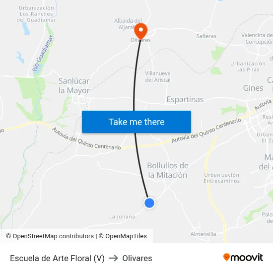 Escuela de Arte Floral (V) to Olivares map
