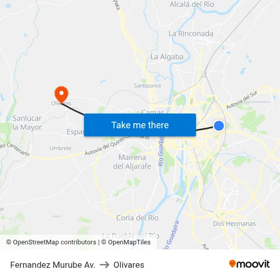 Fernandez Murube  Av. to Olivares map