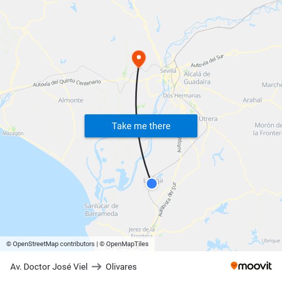 Av. Doctor José Viel to Olivares map