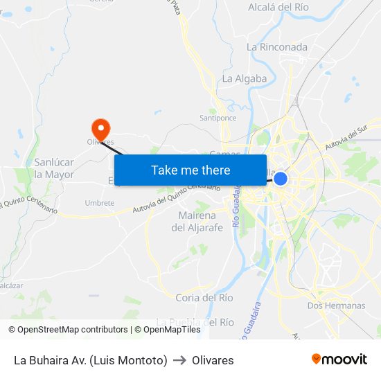 La Buhaira  Av. (Luis Montoto) to Olivares map