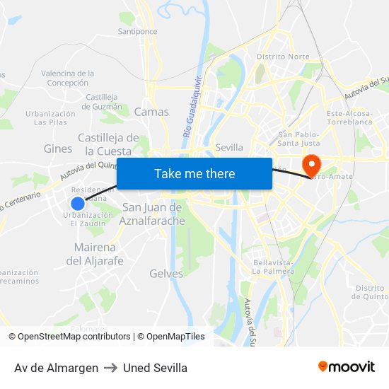 Av de Almargen to Uned Sevilla map
