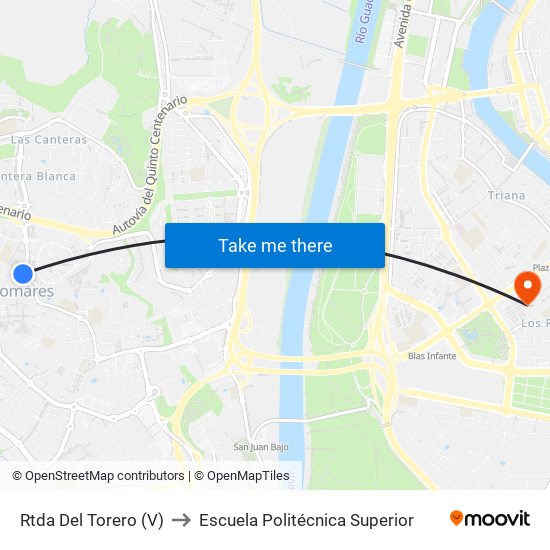 Rtda Del Torero (V) to Escuela Politécnica Superior map