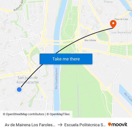 Av de Mairena Los Faroles (Frente) to Escuela Politécnica Superior map