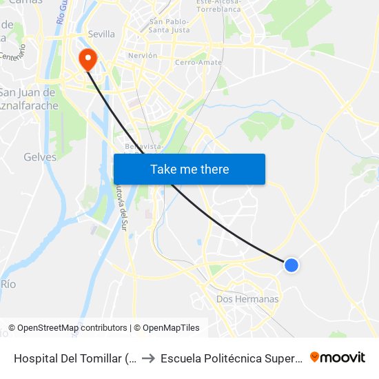 Hospital Del Tomillar (V) to Escuela Politécnica Superior map