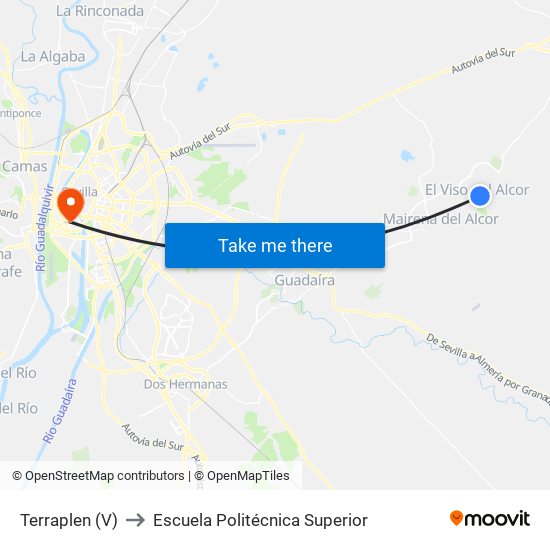 Terraplen (V) to Escuela Politécnica Superior map