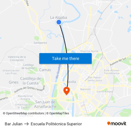 Bar Julian to Escuela Politécnica Superior map
