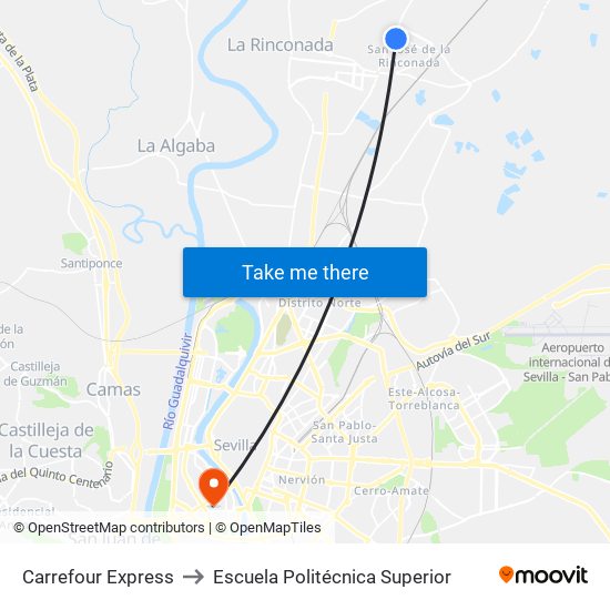 Carrefour Express to Escuela Politécnica Superior map