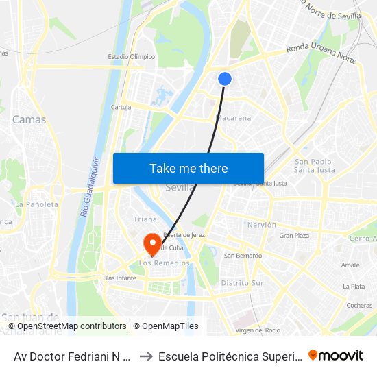 Av Doctor Fedriani N 41 to Escuela Politécnica Superior map