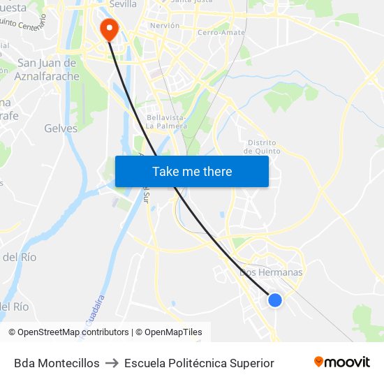 Bda Montecillos to Escuela Politécnica Superior map