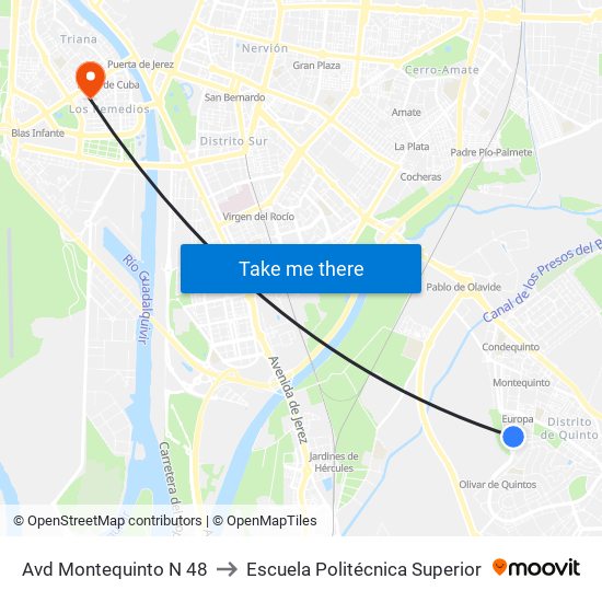 Avd Montequinto N 48 to Escuela Politécnica Superior map