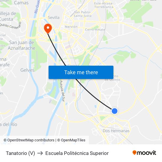 Tanatorio (V) to Escuela Politécnica Superior map