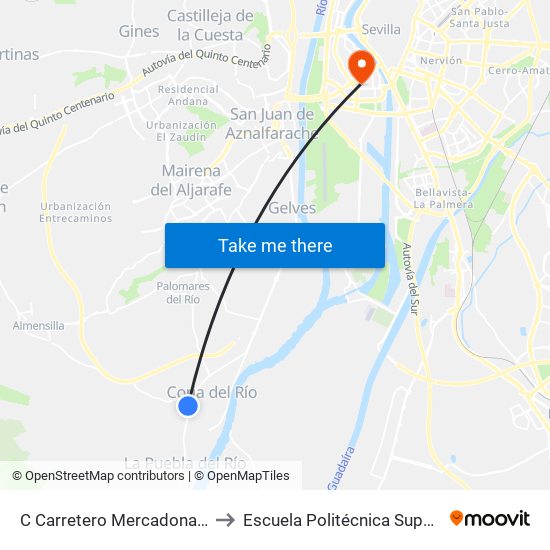 C Carretero Mercadona (V) to Escuela Politécnica Superior map