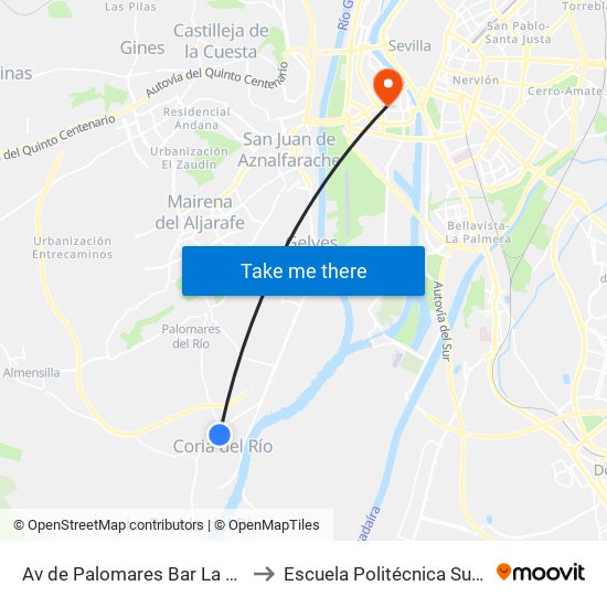 Av de Palomares Bar La Mecha to Escuela Politécnica Superior map