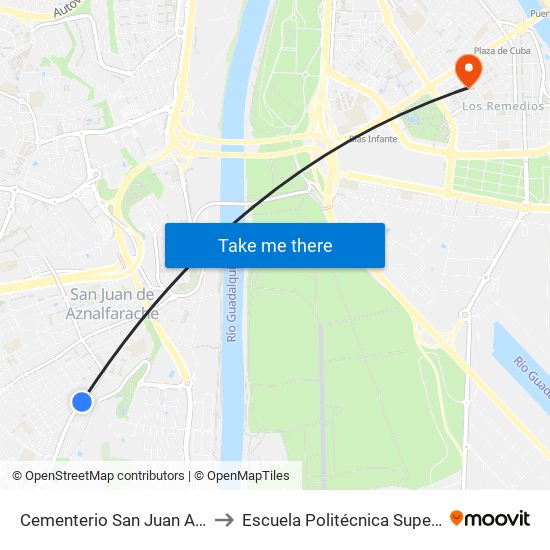 Cementerio San Juan A. (I) to Escuela Politécnica Superior map