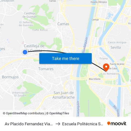 Av Placido Fernandez Viagas (V) to Escuela Politécnica Superior map