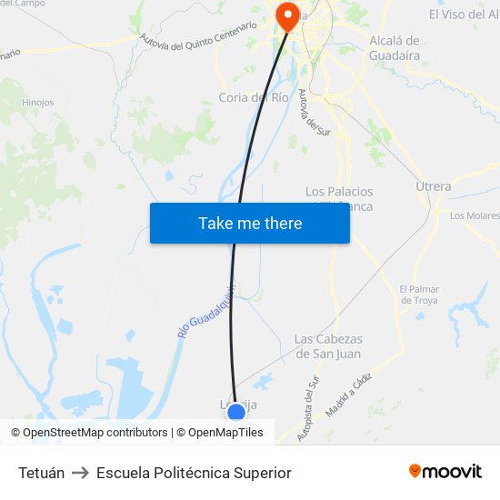 Tetuán to Escuela Politécnica Superior map