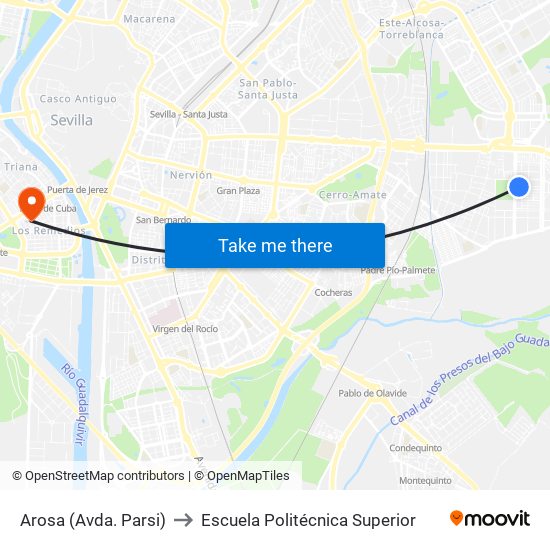 Arosa (Avda. Parsi) to Escuela Politécnica Superior map