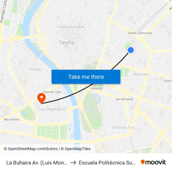 La Buhaira  Av. (Luis Montoto) to Escuela Politécnica Superior map