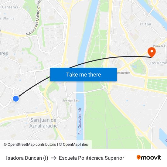 Isadora Duncan (I) to Escuela Politécnica Superior map