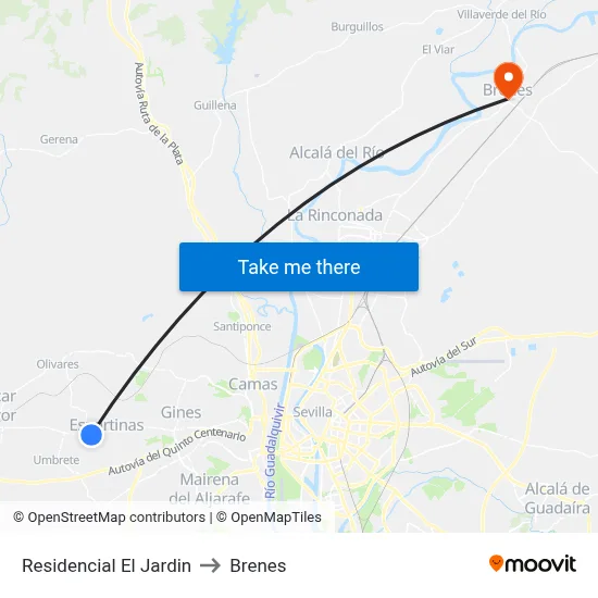 Residencial El Jardin to Brenes map