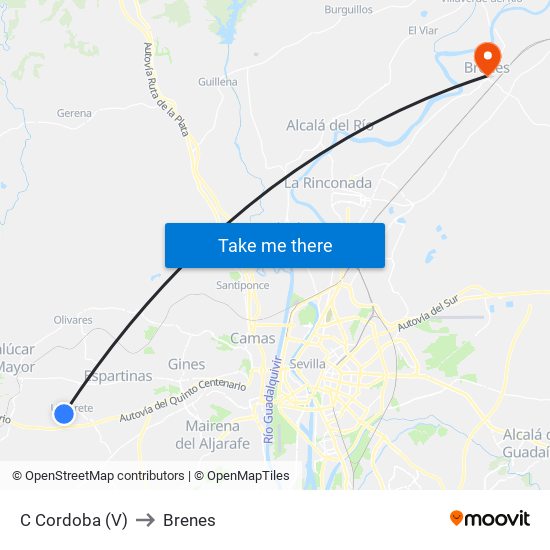 C Cordoba (V) to Brenes map