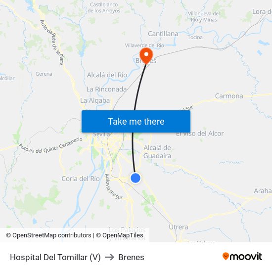 Hospital Del Tomillar (V) to Brenes map