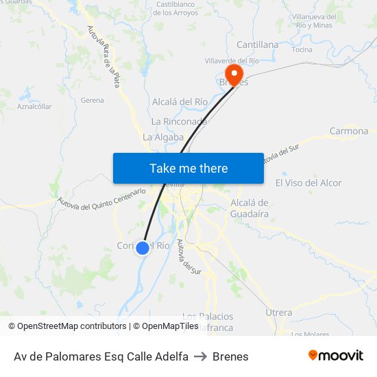 Av de Palomares Esq Calle Adelfa to Brenes map