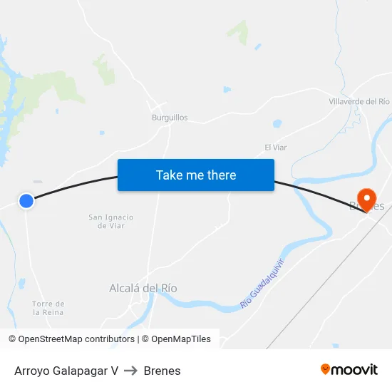 Arroyo Galapagar V to Brenes map