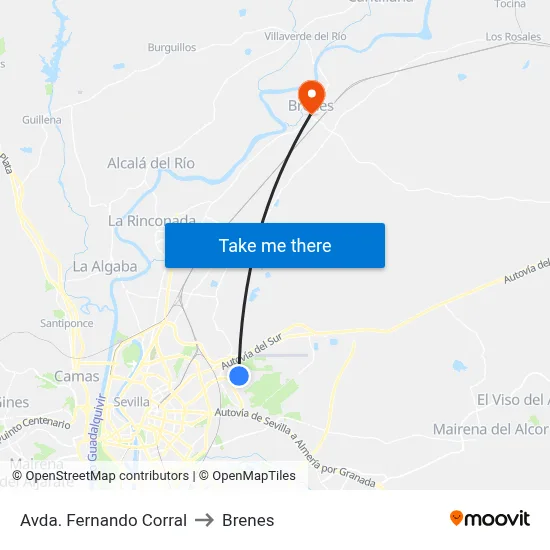 Avda. Fernando Corral to Brenes map