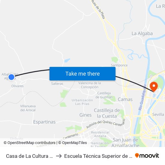 Casa de La Cultura Albaida to Escuela Técnica Superior de Ingeniería map