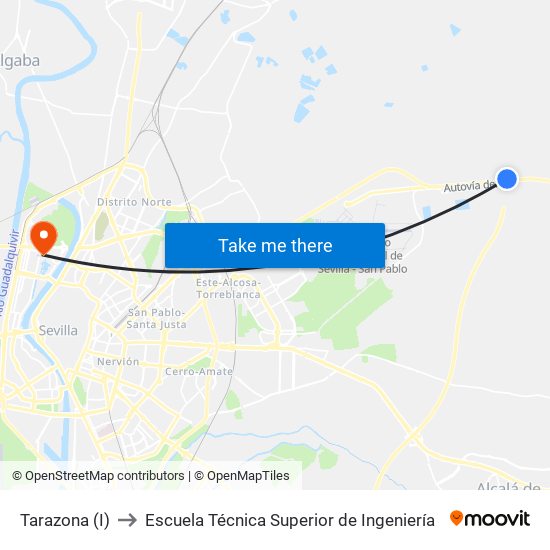 Tarazona (I) to Escuela Técnica Superior de Ingeniería map