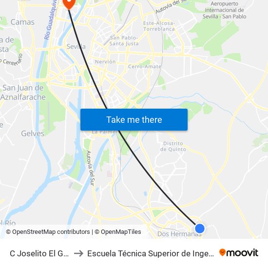 C Joselito El Gallo to Escuela Técnica Superior de Ingeniería map