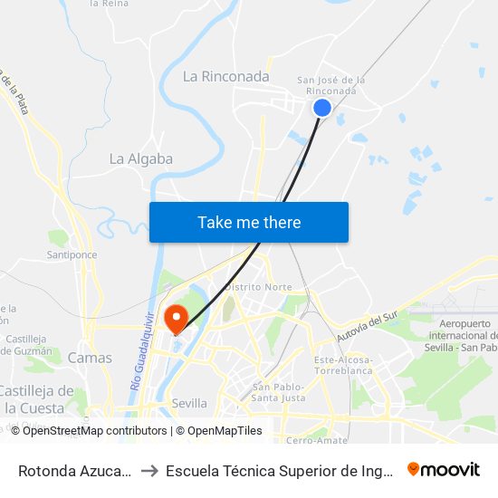 Rotonda Azucarera to Escuela Técnica Superior de Ingeniería map