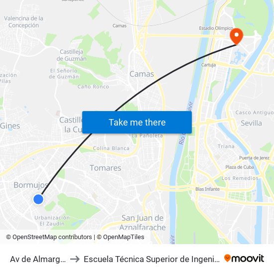 Av de Almargen to Escuela Técnica Superior de Ingeniería map